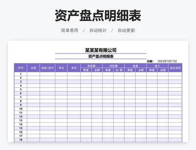 资产盘点明细表