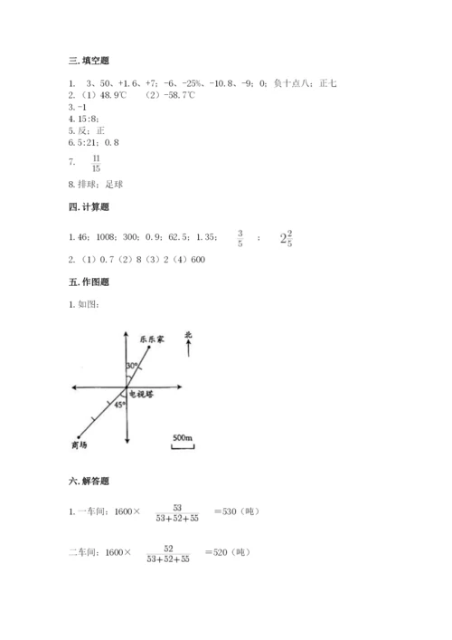 南昌市南昌县六年级下册数学期末测试卷精编.docx