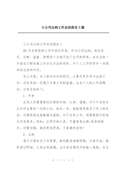 小公司出纳工作总结报告5篇.docx