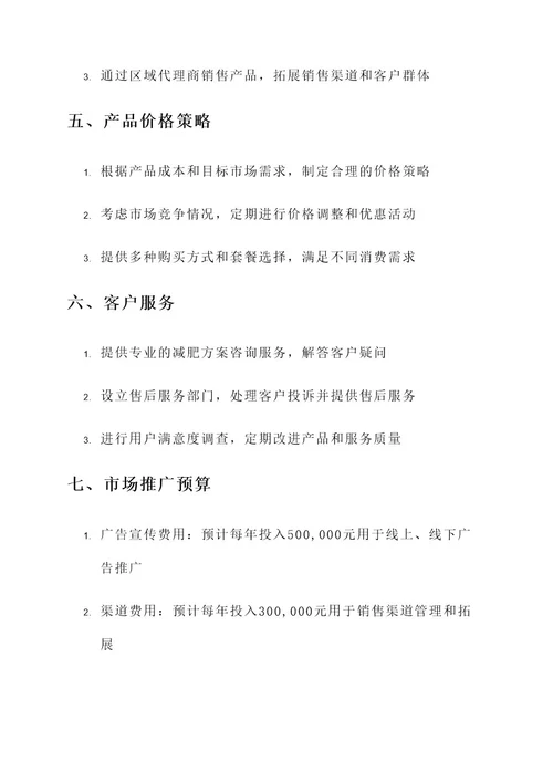 广州减肥产品运营方案