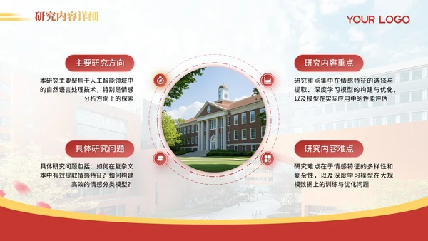 红色简约风毕业答辩PPT模版