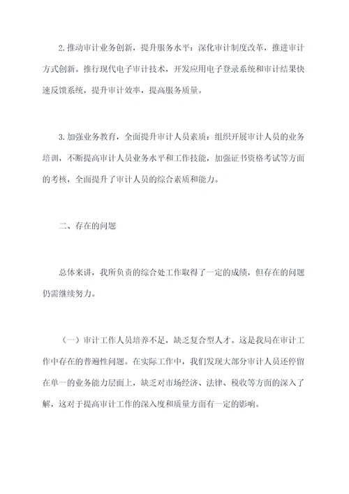 市审计局个人述职报告