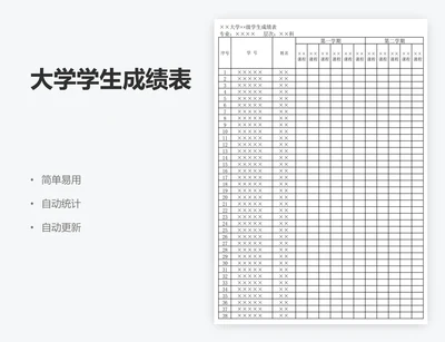 大学学生成绩表