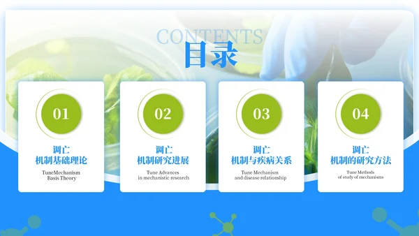 蓝绿色简约风生物学毕业答辩ppt模板