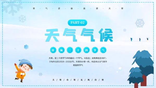 大寒冰天雪地通用PPT模板