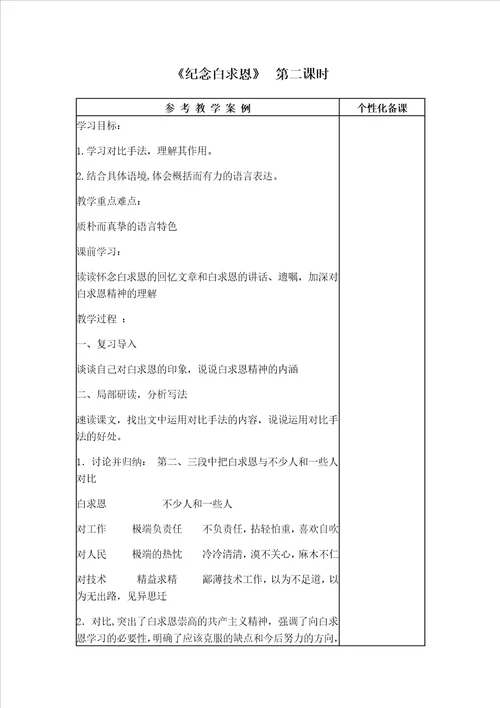 苏教版八年级语文下册第二单元教学设计