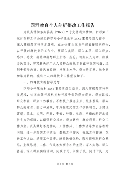 四群教育个人剖析整改工作报告.docx