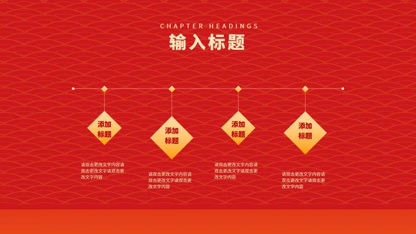 红色中国风虎年大吉新年节日庆典PPT模板