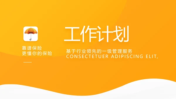 橙色大气保险公司工作总结计划动态PPT模板