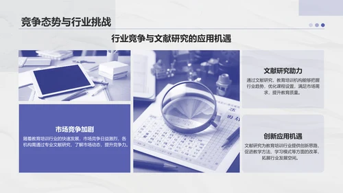 蓝色商务风专业文献研究汇报PPT模板