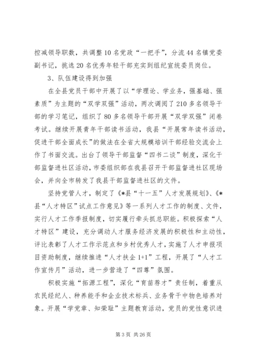 县委常委组织工作会议上的讲话.docx