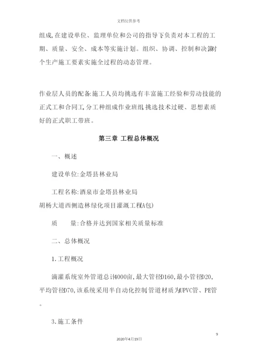 绿化项目灌溉工程施工组织设计.docx