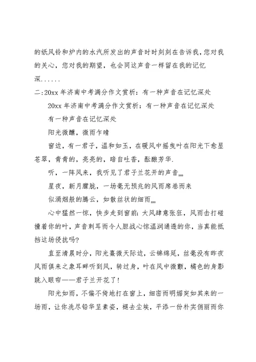 回响在记忆深处的声音满分作文(共22页)