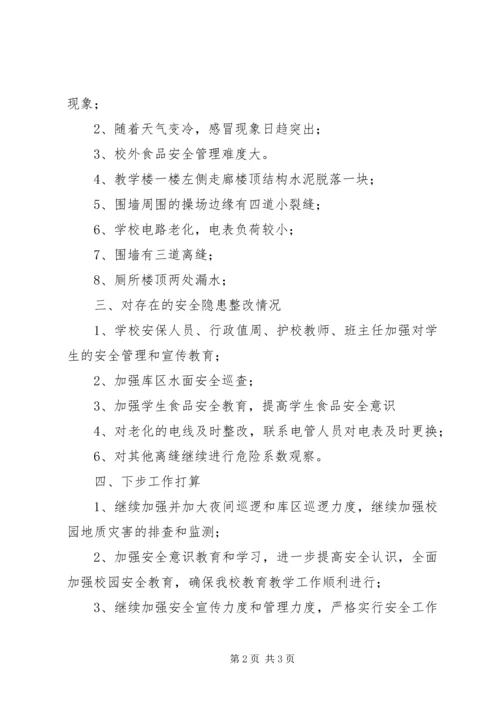 学校9月份安全检查情况汇报 (2).docx