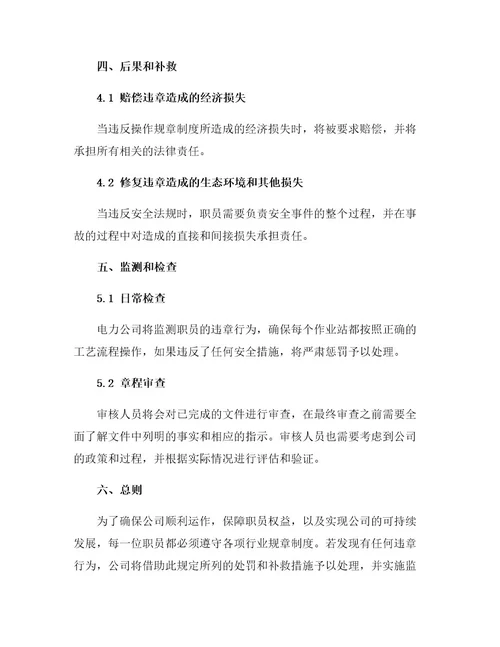 电力公司反违章工作规定