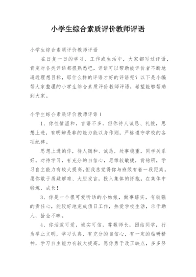 小学生综合素质评价教师评语.docx