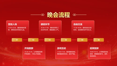 红色喜庆风公司周年庆邀请PPT模板