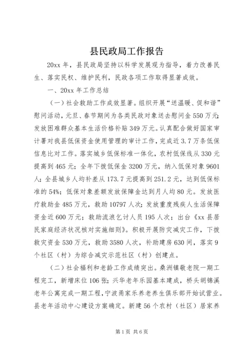 县民政局工作报告 (3).docx