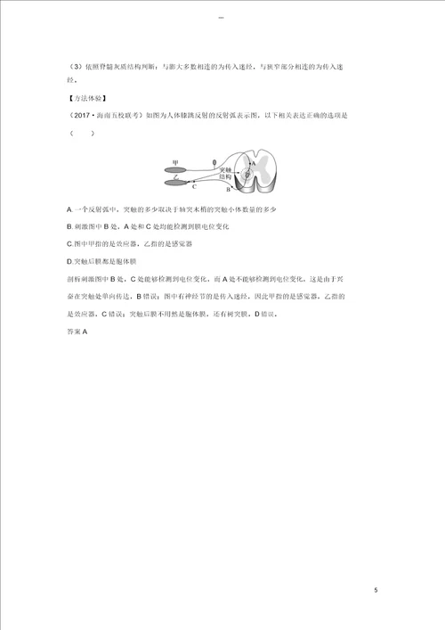 江苏专版2019版高考生物大一轮复习第八单元生命活动的调节第24讲神经调节学案