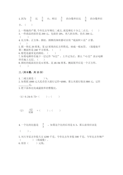 沪教版六年级数学下学期期末测试题附答案（能力提升）.docx