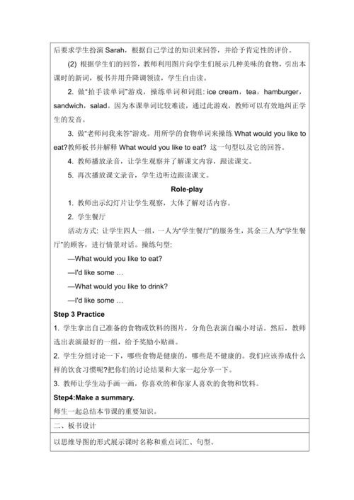 Unit 3 What would you like Part A Let's learn & Ro