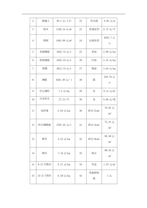 道桥工程概预算课程设计计算书.docx