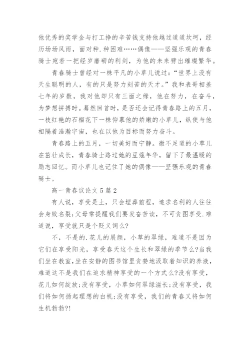 高一青春议论文5篇范文.docx