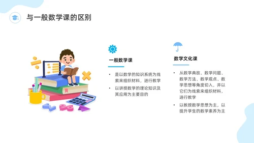 蓝色水彩插画数学文化主题班会PPT