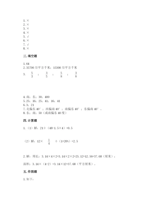 2022人教版六年级上册数学期末卷附答案（研优卷）.docx
