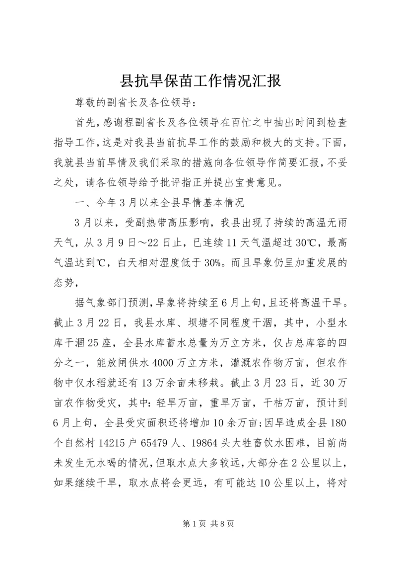 县抗旱保苗工作情况汇报.docx