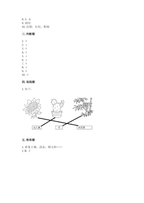 教科版一年级上册科学期末测试卷（考点精练）.docx