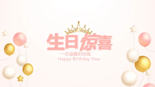 粉色气质清新淡雅生日快乐纪念册相册动态PPT