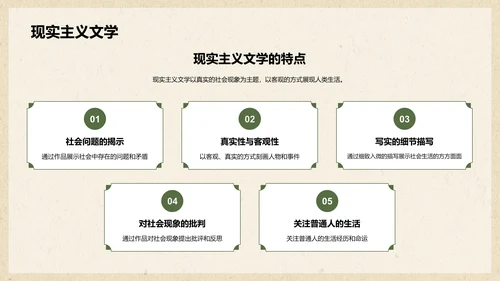 绿色复古国风文学培训课件PPT模板