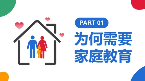 简约几何色块家庭亲子教育讲座PPT模板