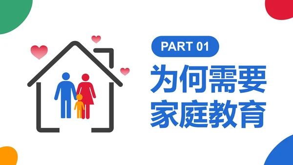简约几何色块家庭亲子教育讲座PPT模板