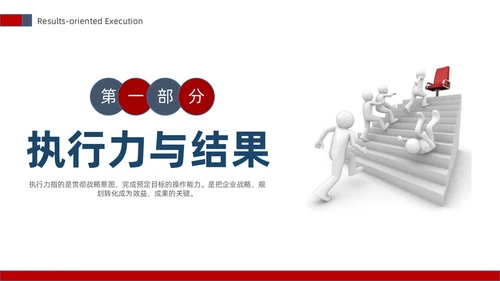 白蓝红色立体简约商务风以结果为导向的执行力ppt课件