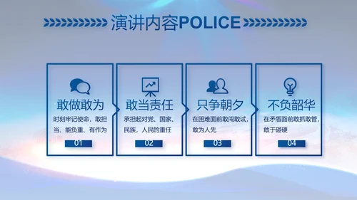 蓝色大气警察公安工作总结汇报PPT
