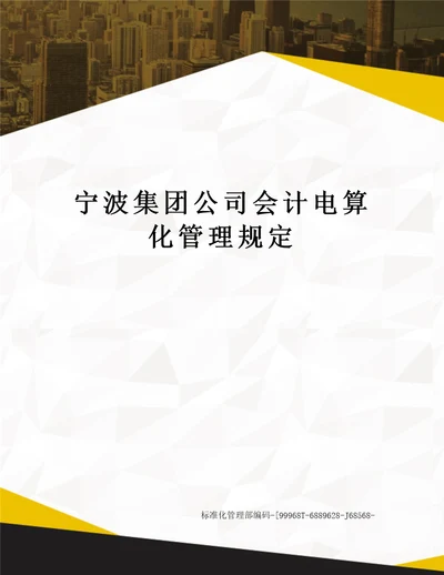 宁波集团公司会计电算化管理规定