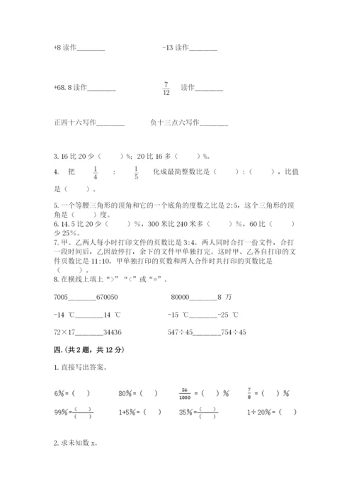 人教版数学六年级下册试题期末模拟检测卷精品（夺冠）.docx