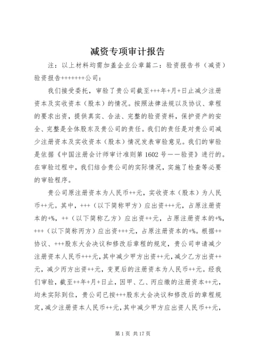 减资专项审计报告.docx