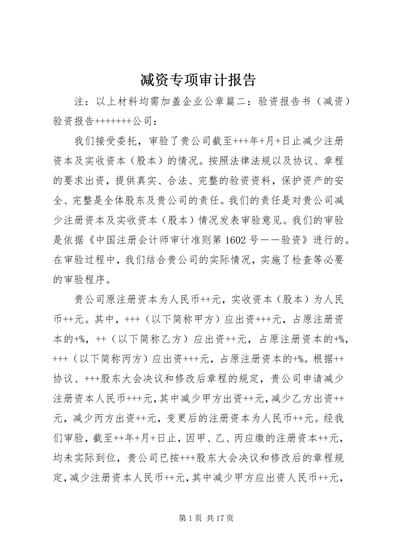 减资专项审计报告.docx