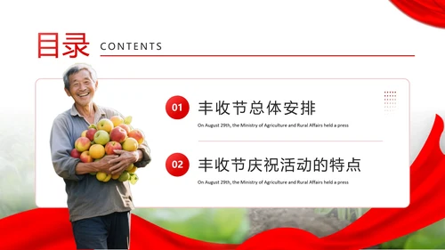 红色简约风中国农民丰收节宣传介绍主题活动通用PPT模板