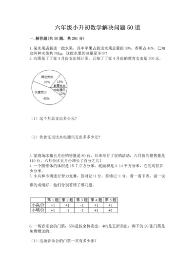 六年级小升初数学解决问题50道带答案（预热题）.docx