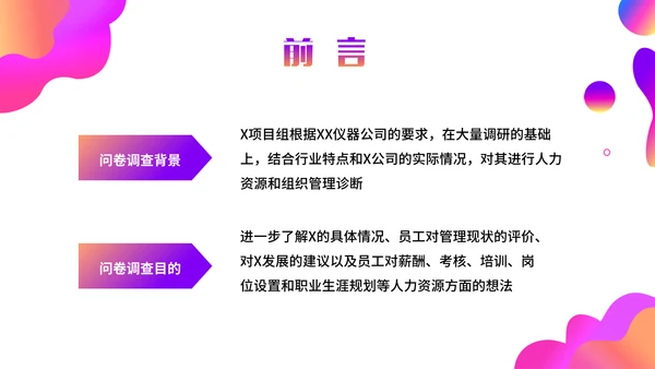 调查问卷分析报告通用PPT模板