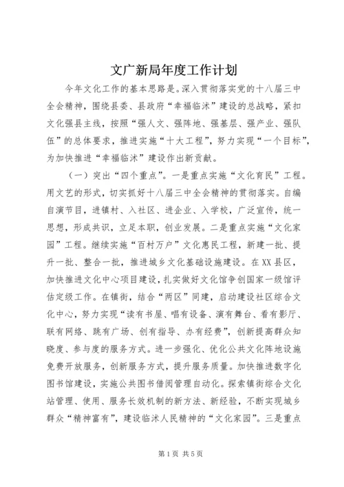 文广新局年度工作计划.docx