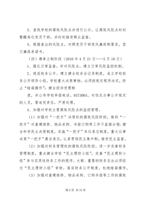 高桥小学腐败风险预警防控实施方案.docx