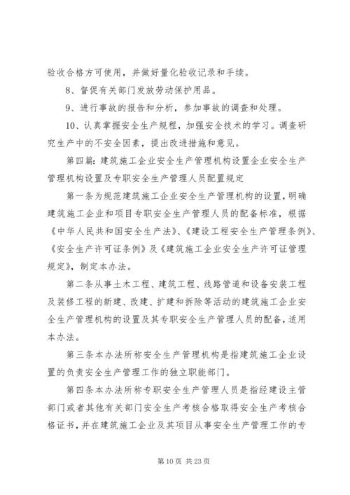 企业设置安全生产管理机构.docx