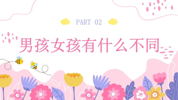 小学生性教育插画主题班会PPT课件