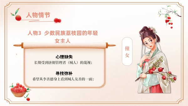 橙色水彩中国风长安的荔枝动态读书分享好书推荐PPT模板