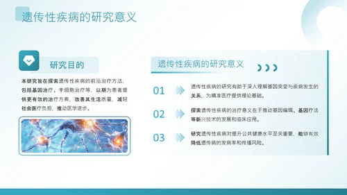 蓝色科技风遗传性疾病治疗探索毕业论文答辩PPT